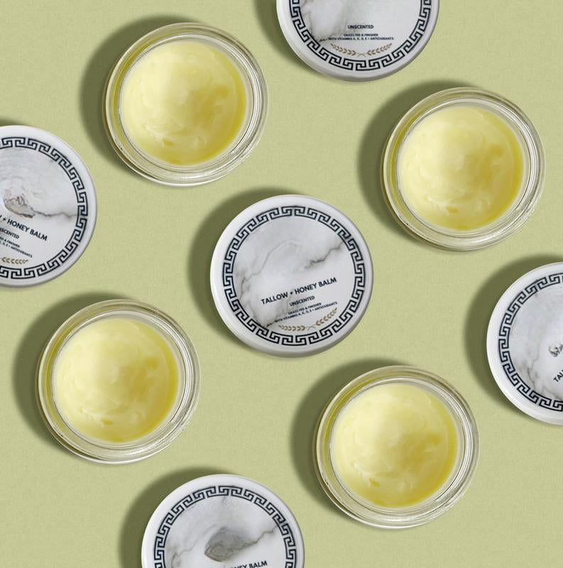 Findglee Grass-Fed Tallow Balm with Honey & Vitamins A, D, E, K for Dry and Sensitive Skin