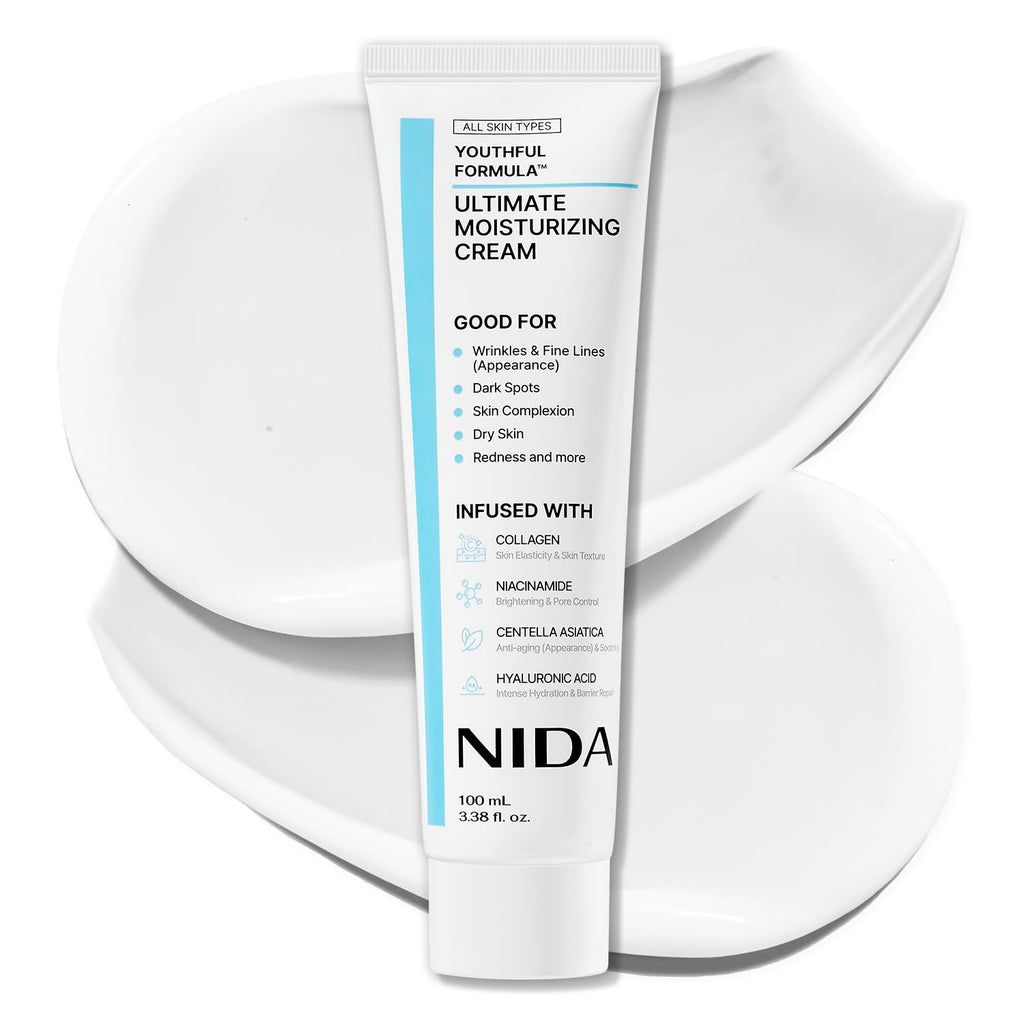 Findglee NIDA Youthful Formula Dry Skin Moisturizer with Hyaluronic Acid, Niacinamide & Collagen
