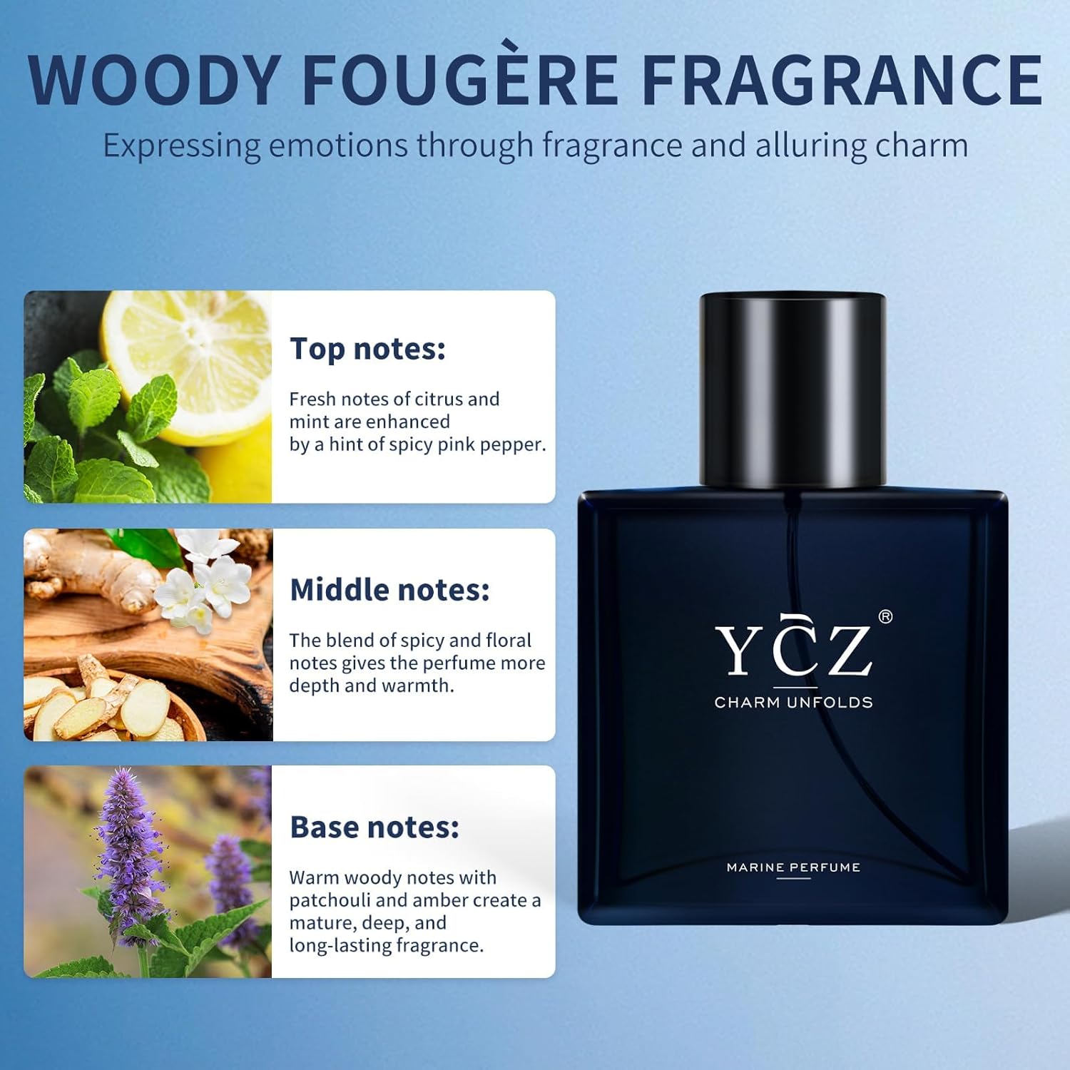 Findglee YCZ Charm Unfolds Marine Eau de Parfum Unisex Scent 50mL / 1.7 fl oz