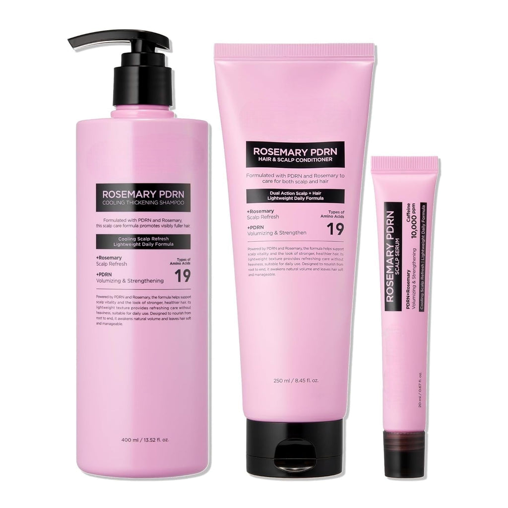 Findglee Rosemary PDRN Hair and Scalp Care Set with Thickening Shampoo, Conditioner and PDRN Stick