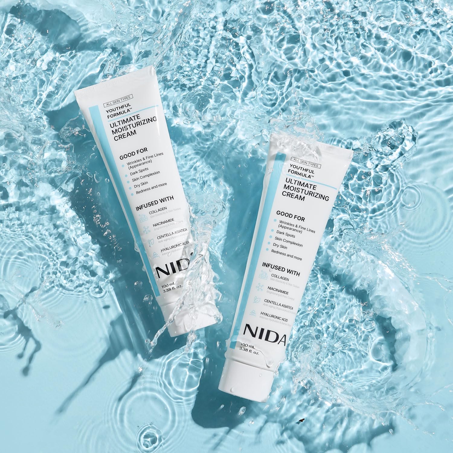 Findglee NIDA Youthful Formula Dry Skin Moisturizer with Hyaluronic Acid, Niacinamide & Collagen