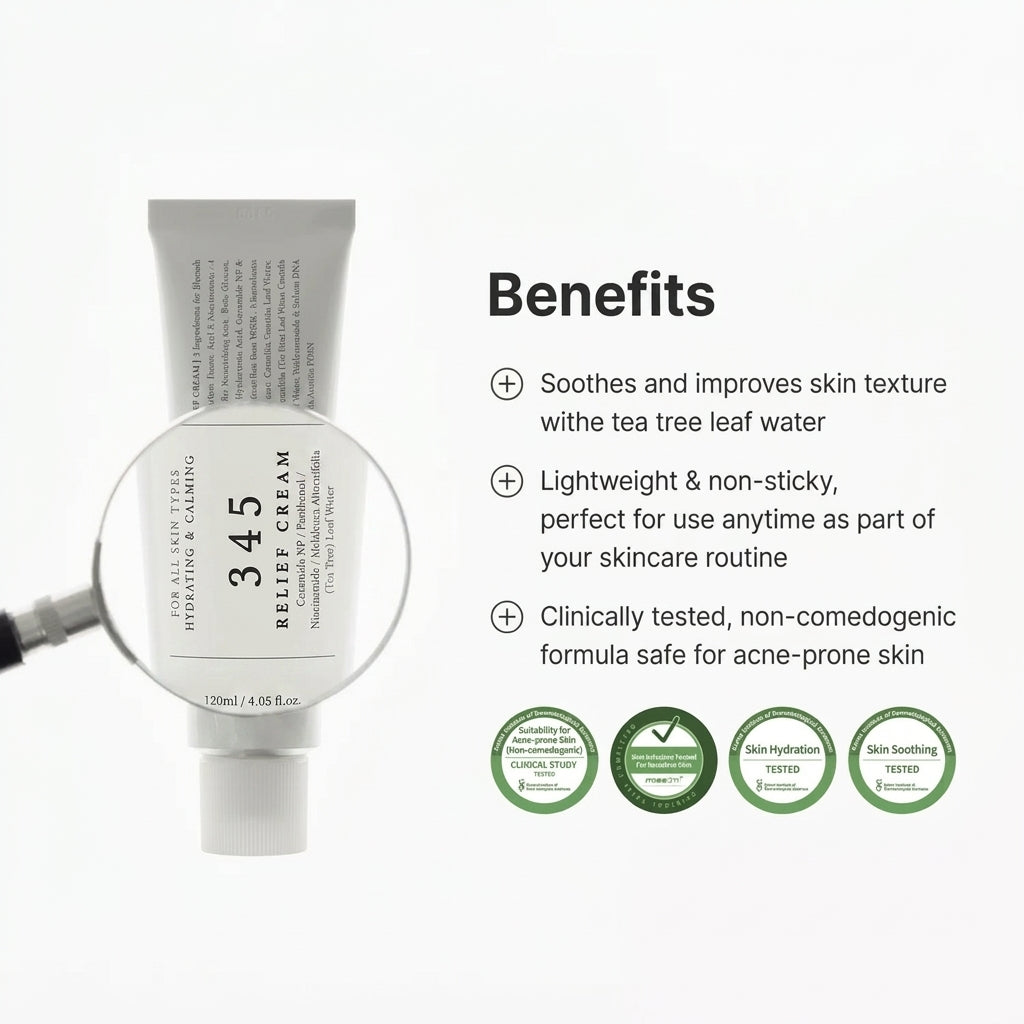 Findglee 345 Relief Cream Ceramide Moisturizer with Niacinamide for Sensitive Skin & Blemishes