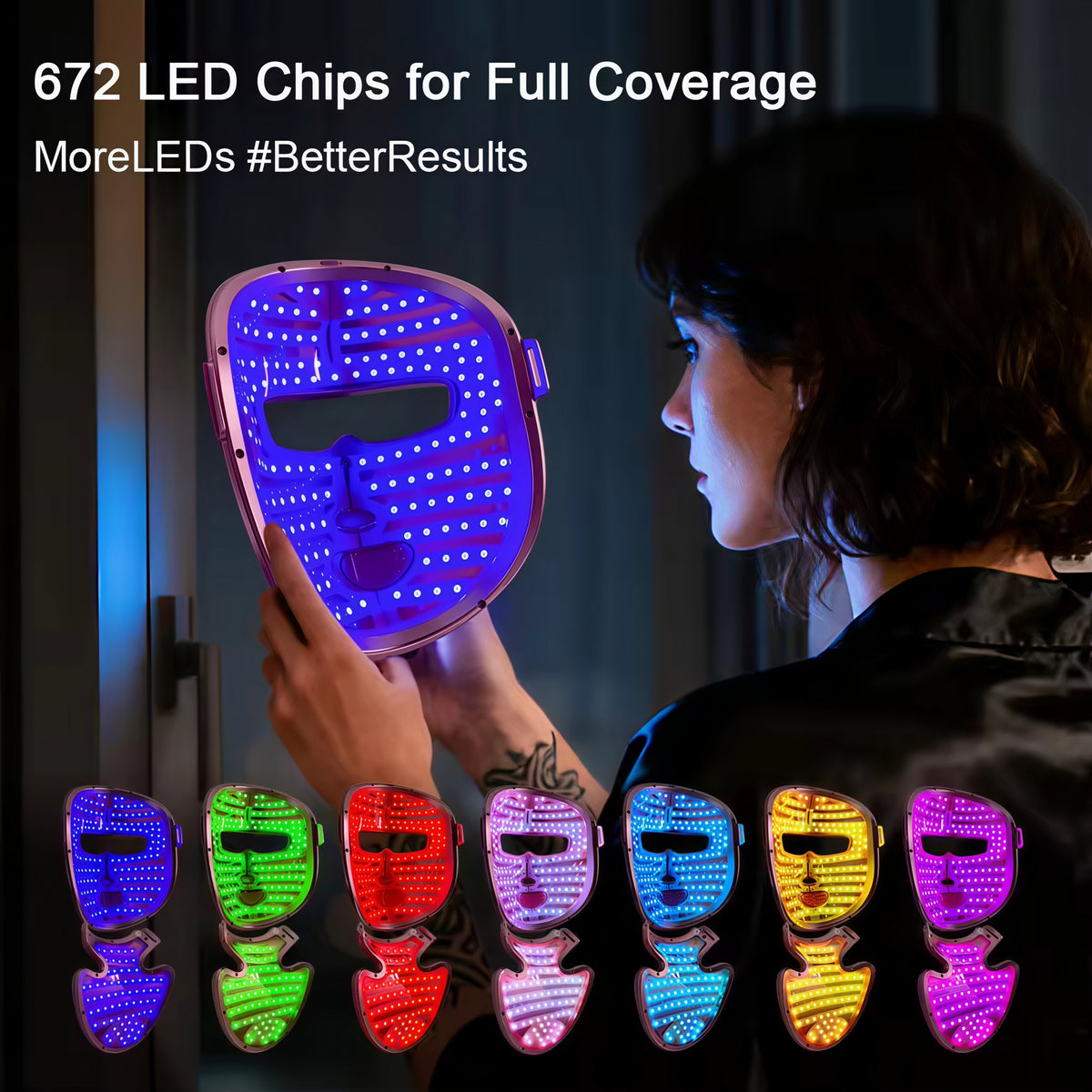 FindGlee™ GLOW Wireless Face + Neck &  Chest Mask Set