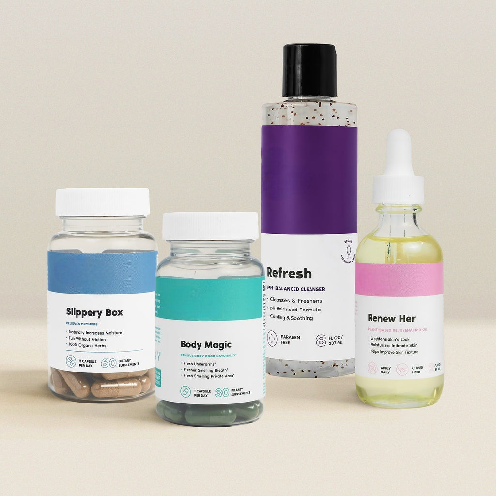 Findglee Her Fantasy Starter Kit with Feminine Wash, Skin Oil and Plant-Based Wellness Supplements