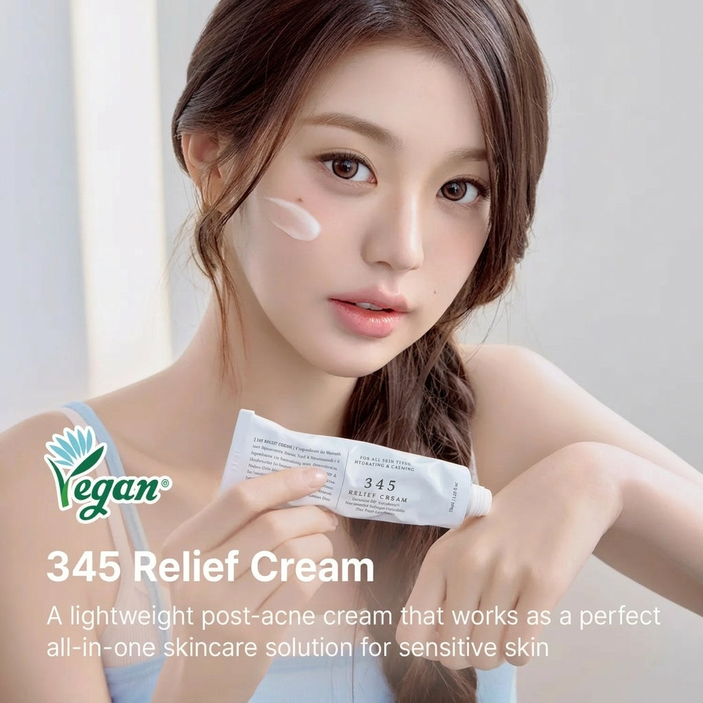Findglee 345 Relief Cream Ceramide Moisturizer with Niacinamide for Sensitive Skin & Blemishes