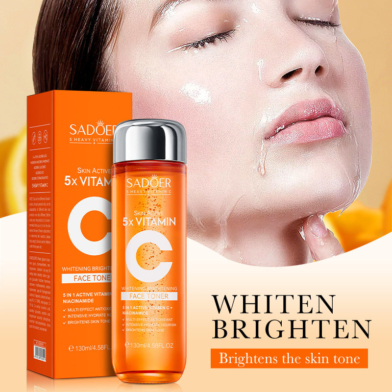 Findglee Korean 5X Vitamin C Skincare Set with Cleanser, Toner, Serum, Lotion, Eye and Face Cream