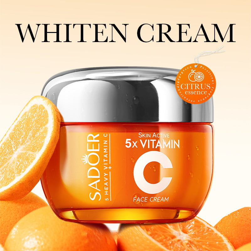 Findglee Korean 5X Vitamin C Skincare Set with Cleanser, Toner, Serum, Lotion, Eye and Face Cream
