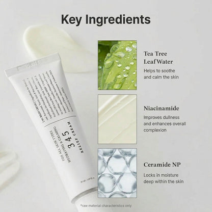 Findglee 345 Relief Cream Ceramide Moisturizer with Niacinamide for Sensitive Skin & Blemishes