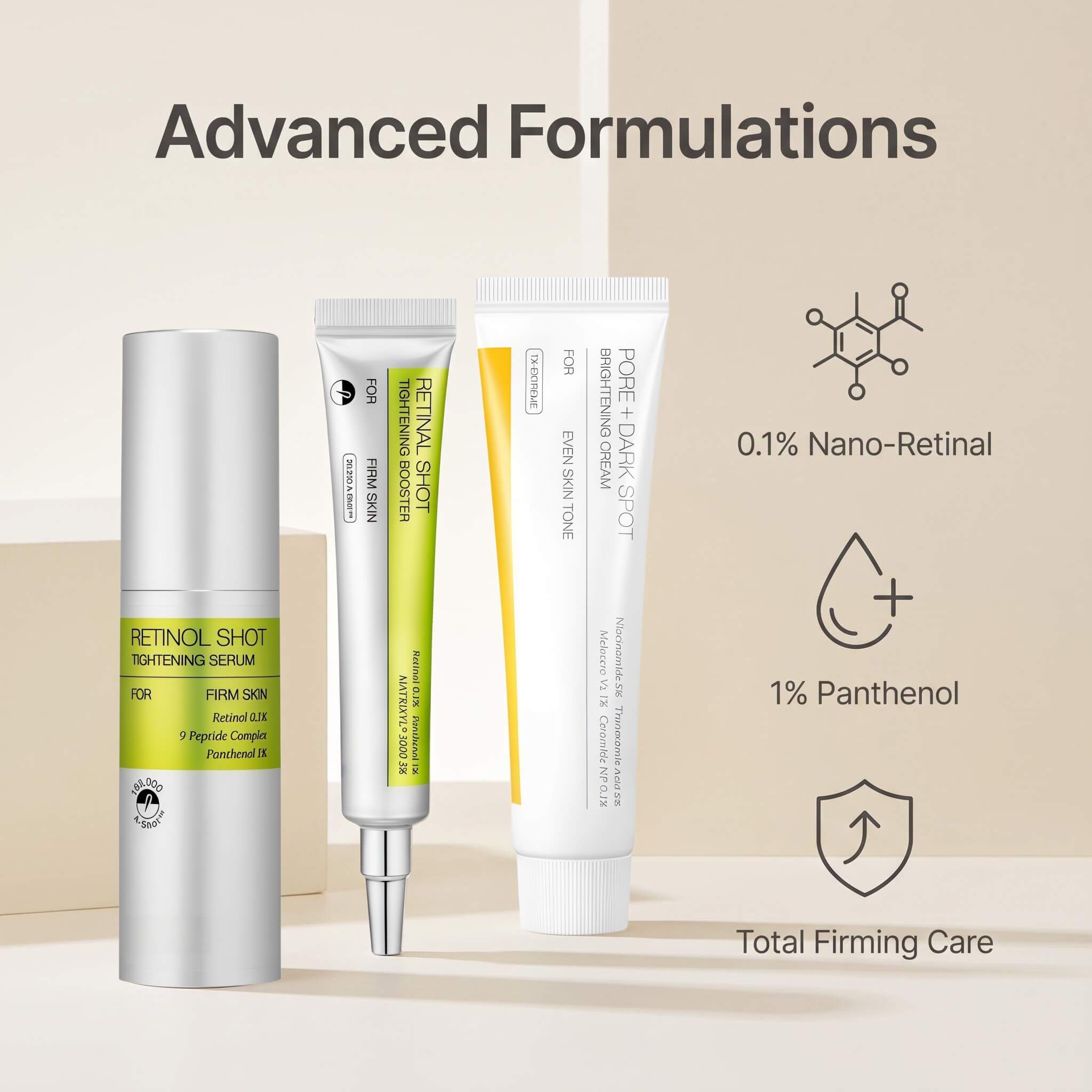 Retinal Serum Booster & Pore+Dark Spot Brightening Ultimate anti-aging trio