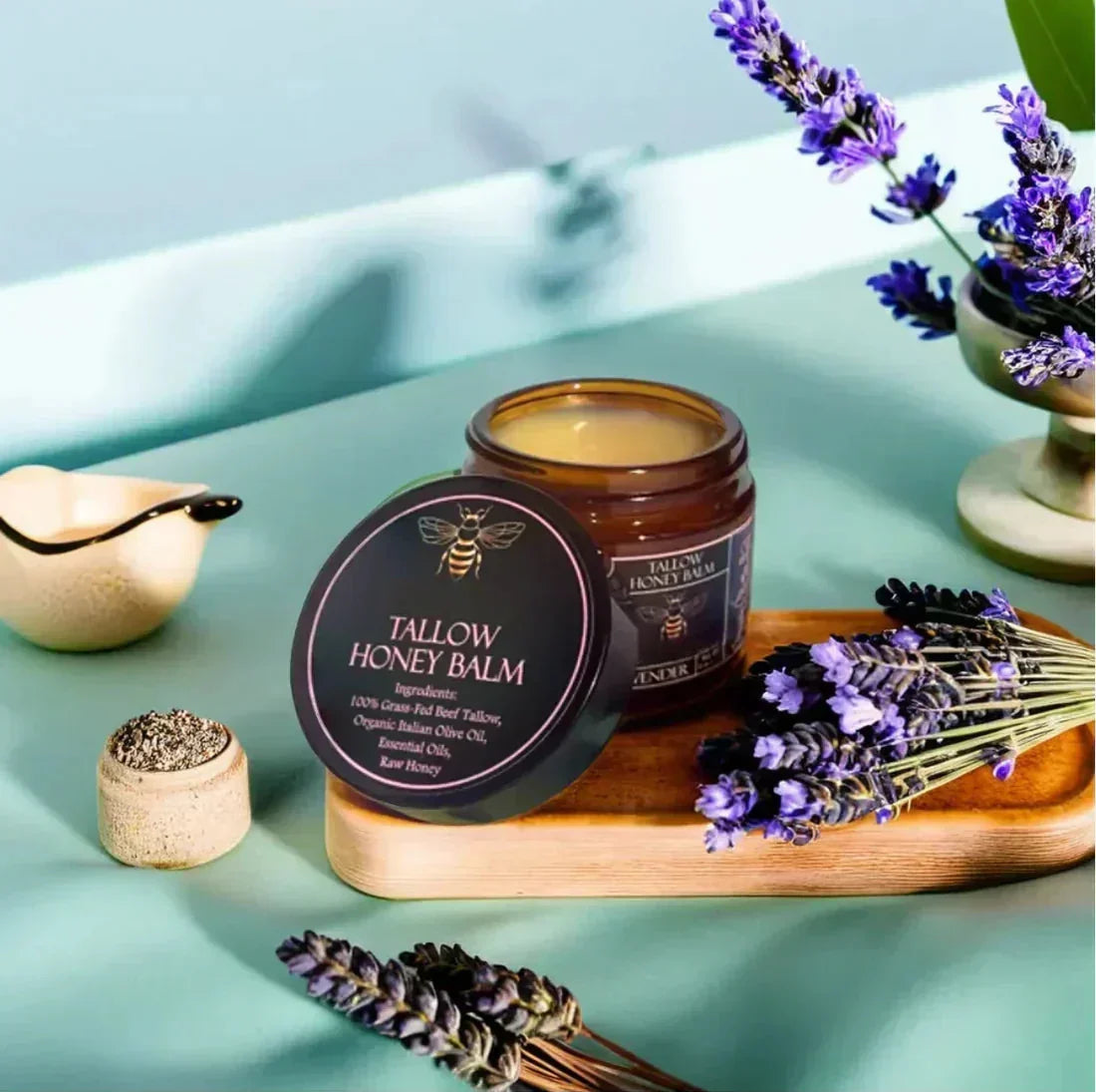 Findglee Tallow Honey Balm with Raw Honey & Olive Oil for Dry Skin