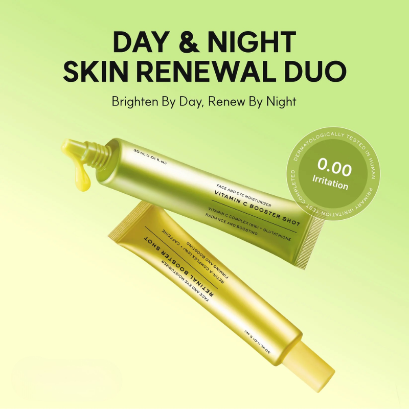 Findglee Booster Shot Vitamin C & Retinal Duo for Dark Spots, Pores & Blemishes