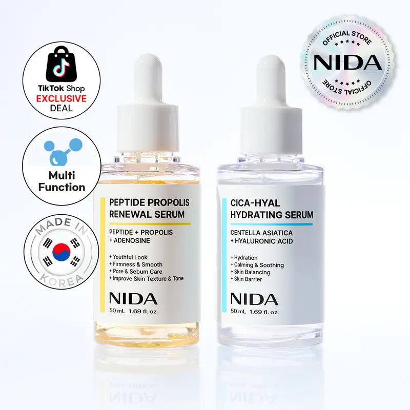 Findglee NIDA Hydrating Serum Duo with Peptides & Hyaluronic Acid for Fine Lines