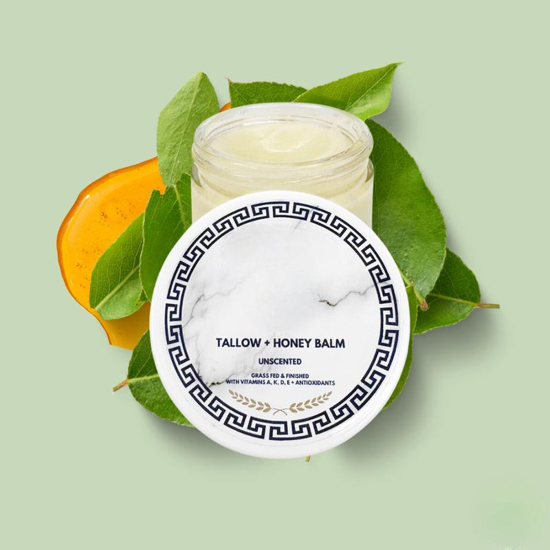 Findglee Grass-Fed Tallow Balm with Honey & Vitamins A, D, E, K for Dry and Sensitive Skin